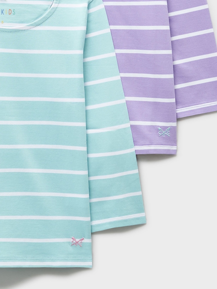 Verde - Crew Clothing Striped Cotton Breton Tops 2 Pack - Imagem 3 de 3