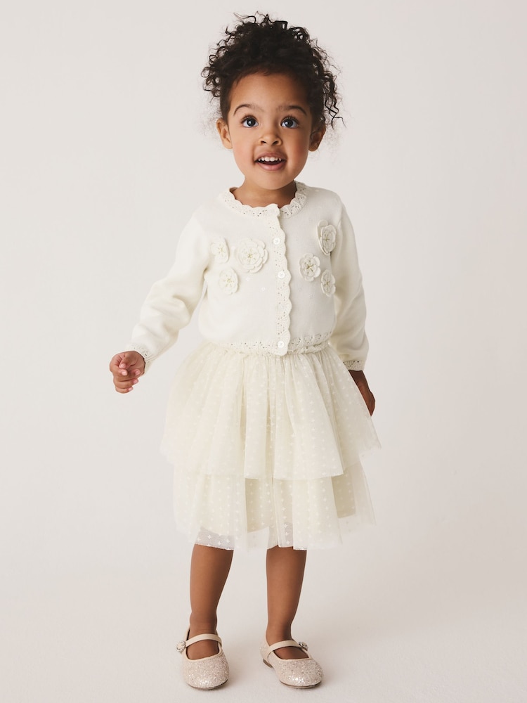 Ecru White Party Occasion Skirt Set (3mths-10yrs) - Image 1 of 9