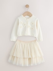 Ecru White Party Occasion Skirt Set (3mths-10yrs) - Image 5 of 9