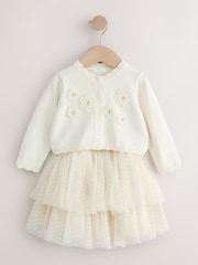 Ecru White Party Occasion Skirt Set (3mths-10yrs) - Image 6 of 9