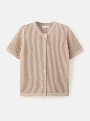 Mango Brown Open Knit Short Sleeve Cardigan - Image 4 of 4