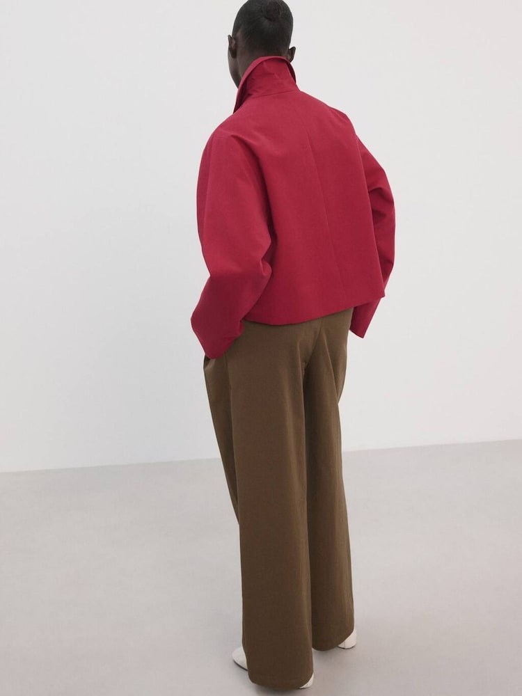 Mango Red Collared Button Up Jacket - Image 2 of 5