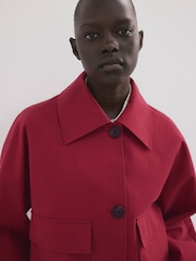 Mango Red Collared Button Up Jacket - Image 4 of 5
