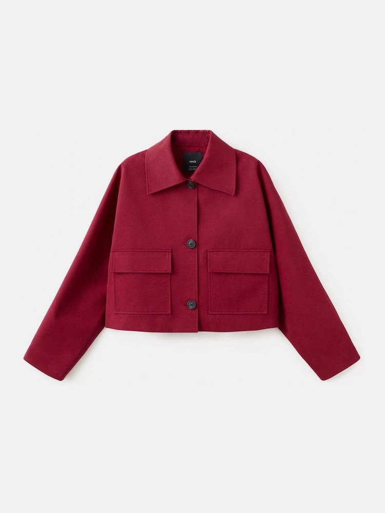 Mango Red Collared Button Up Jacket - Image 5 of 5