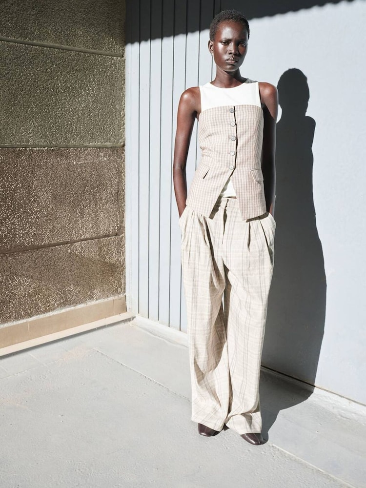 Mango Grey Button Up Bandeau Top - Image 2 of 5