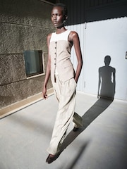 Mango Grey Button Up Bandeau Top - Image 4 of 5