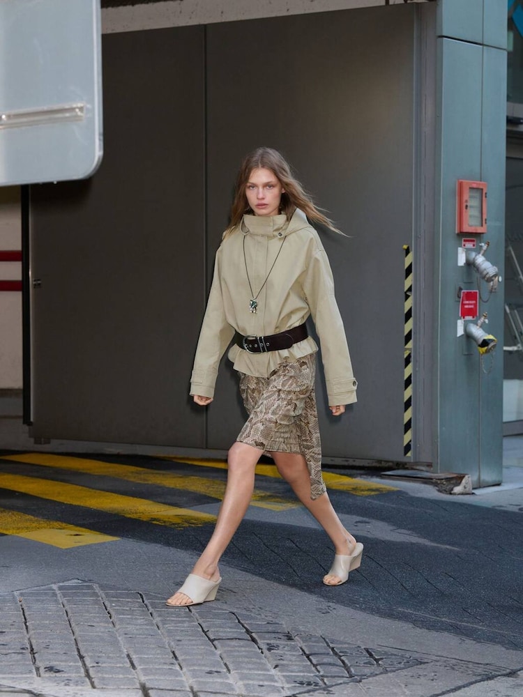 Mango Nude Funnel Neck Utility Jacket With Detatchable Hoodie - Image 2 of 5