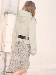 Mango Nude Funnel Neck Utility Jacket With Detatchable Hoodie - Image 3 of 5