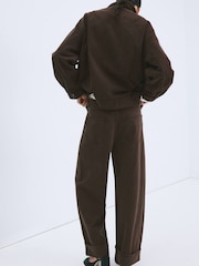 Mango Brown Mid Rise Foldover Balloon Jeans - Image 3 of 5