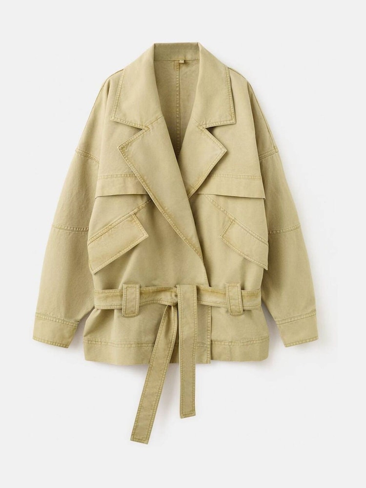 Mango Brown Drop Waist Utility Jacket - Image 5 of 5