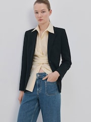 Mango Blue Pocket Detail Wide Leg Jeans - Image 4 of 6