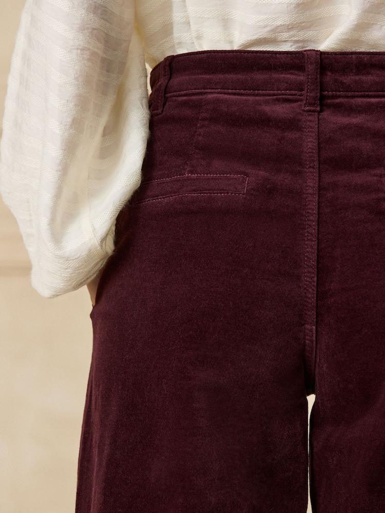 Burgundy Red Mid Rise Corduroy Barrel Jeans - Image 5 of 5 Burgundy Red Mid Rise Corduroy Barrel Jeans - Image 5 of 5