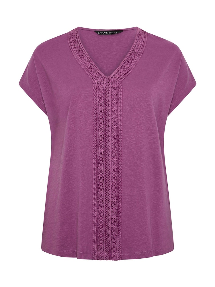Evans Purple Crochet Trim Top - Image 5 of 5 Evans Purple Crochet Trim Top - Image 5 of 5