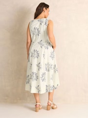 Evans Natural Linen Blend Embroidered Dress - Image 3 of 6