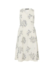 Evans Natural Linen Blend Embroidered Dress - Image 6 of 6