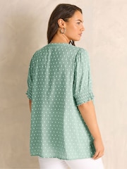 Evans Green Dobby Boho Top - Image 3 of 5