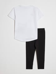 River Island White Sequin Bear & Bag T-Shirt & Leggings Set - Image 2 of 5