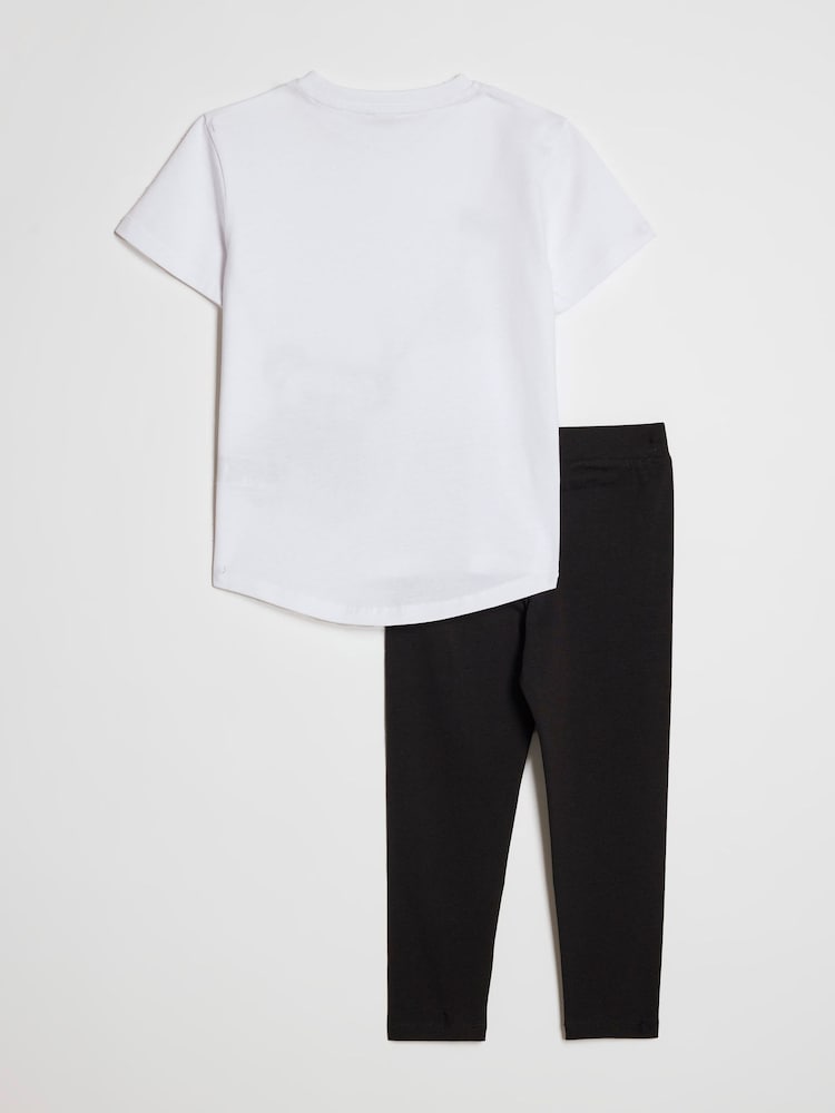 River Island White Sequin Bear & Bag T-Shirt & Leggings Set - Image 2 of 5 River Island White Sequin Bear & Bag T-Shirt & Leggings Set - Image 2 of 5