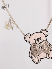 River Island White Sequin Bear & Bag T-Shirt & Leggings Set - Image 5 of 5