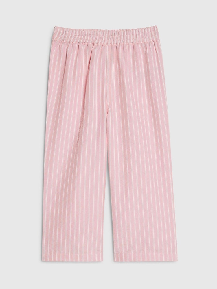 River Island Pink Stripe Denim Wide Leg Trousers - Image 1 of 4