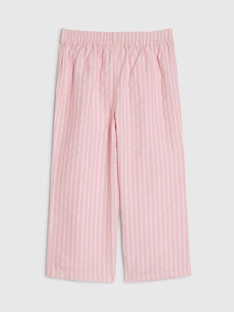 River Island Pink Stripe Denim Wide Leg Trousers - Image 2 of 4