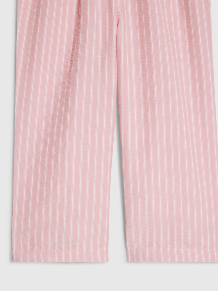 River Island Pink Stripe Denim Wide Leg Trousers - Image 4 of 4