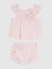 River Island Pink Flower Smock Top And Shorts Set - Image 1 of 4