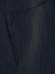 River Island Navy Textured Revere Shirt & Shorts Set - Image 3 of 4