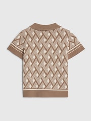 River Island Natural Geo Print Knitted Shirt - Image 2 of 4
