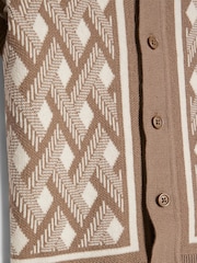 River Island Natural Geo Print Knitted Shirt - Image 4 of 4