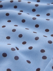 Bleu/MARRON CHOCOLAT Polka Dot - Haut cape asymétrique en maille - Image 7 de 7