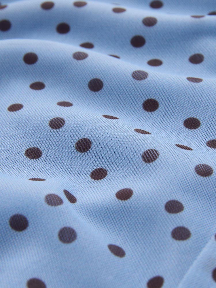 Bleu/MARRON CHOCOLAT Polka Dot - Haut cape asymétrique en maille - Image 7 de 7