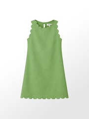 Verde - Minivestido con borde festoneado y lino de Ro&Zo - Imagen 6 de 6
