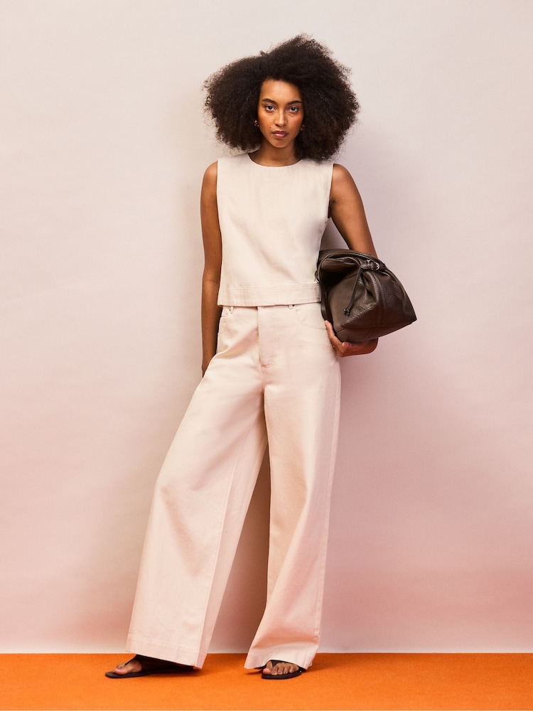 Ro&Zo Cotton Twill Wide Leg Jeans - Imagen 1 de 4