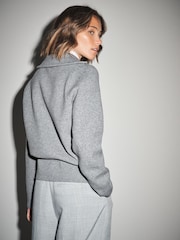 Grey Supersoft Funnel Zip Neck Jumper - Image 2 of 6
