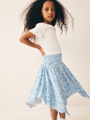 Blue Ditsy Hanky Hem Skirt (3-16yrs) - Image 1 of 4