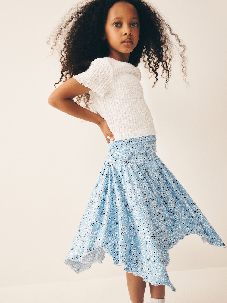 Blue Ditsy Hanky Hem Skirt (3-16yrs) - Image 1 of 4