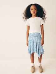 Blue Ditsy Hanky Hem Skirt (3-16yrs) - Image 2 of 4