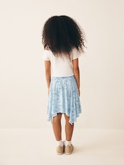 Blue Ditsy Hanky Hem Skirt (3-16yrs) - Image 3 of 4