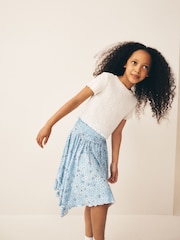 Blue Ditsy Hanky Hem Skirt (3-16yrs) - Image 4 of 4