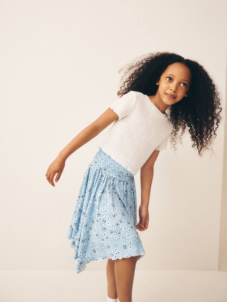Blue Ditsy Hanky Hem Skirt (3-16yrs) - Image 4 of 4