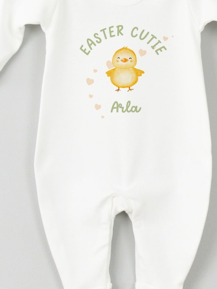 Koko Blossom White Personalised Easter Cutie Sleepsuit - Image 2 of 3