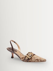 COACH Cream Margot Signature Sateen Slingback - Image 2 of 6