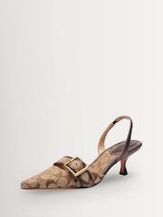 COACH Cream Margot Signature Sateen Slingback - Image 4 of 6