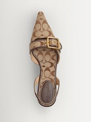 COACH Cream Margot Signature Sateen Slingback - Image 5 of 6