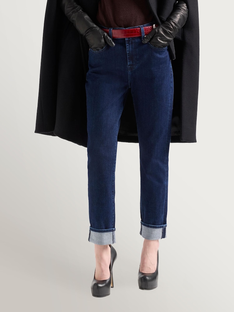 7 For All Mankind Blue Relaxed Skinny Jeans - Image 1 of 6