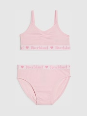 River Island Pink Ruched Crop Top & Briefs Set - Image 2 of 4
