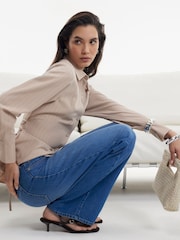 River Island Blue High Rise Relaxed Straight Fit Jeans - Image 4 of 4