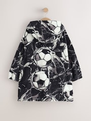 Black/White Football Fleece Poncho (5-16yrs) - Image 2 of 4