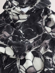 Black/White Football Fleece Poncho (5-16yrs) - Image 3 of 4